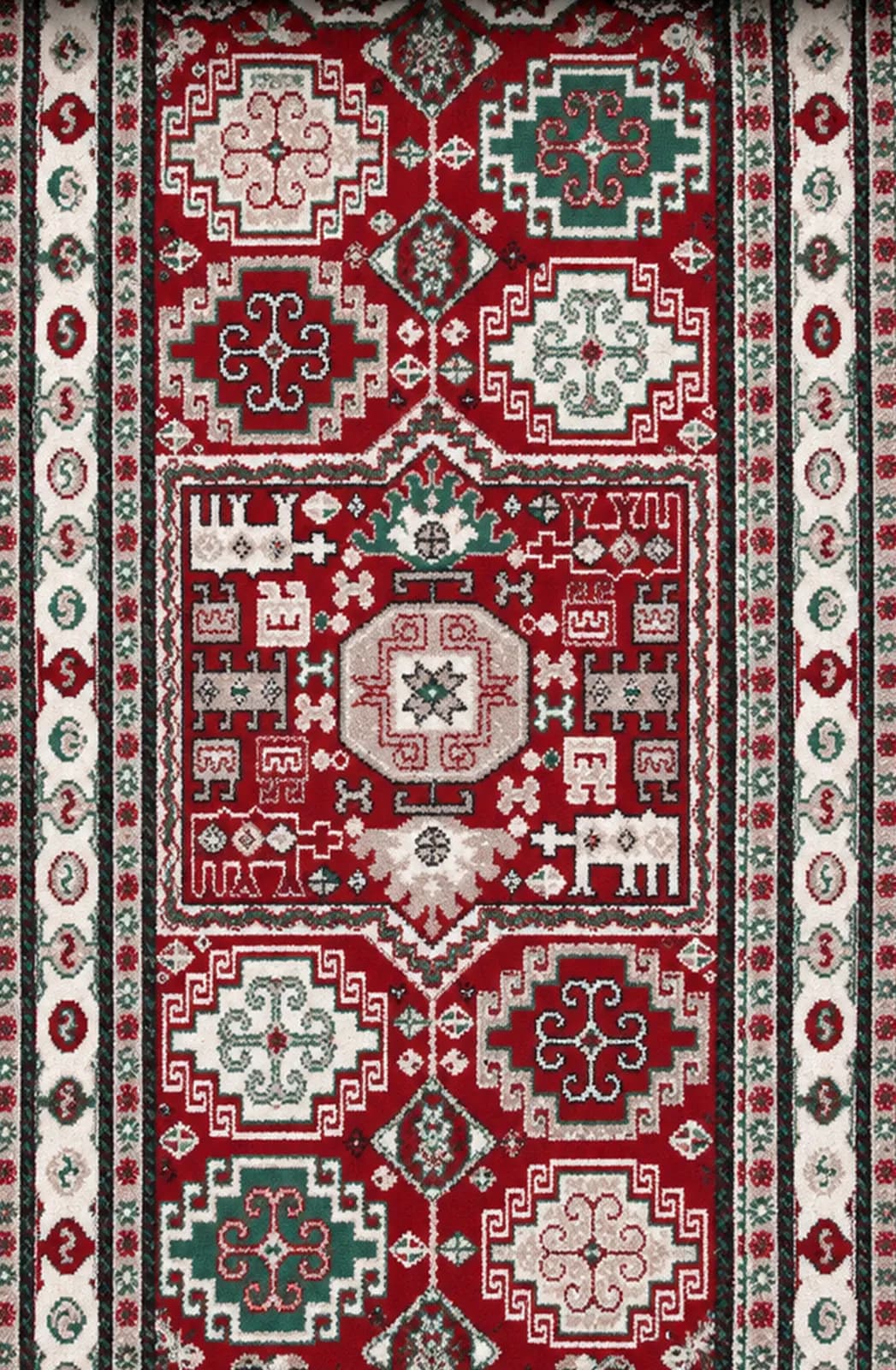 Ковровая дорожка DARGA F667 - RED-CREAM