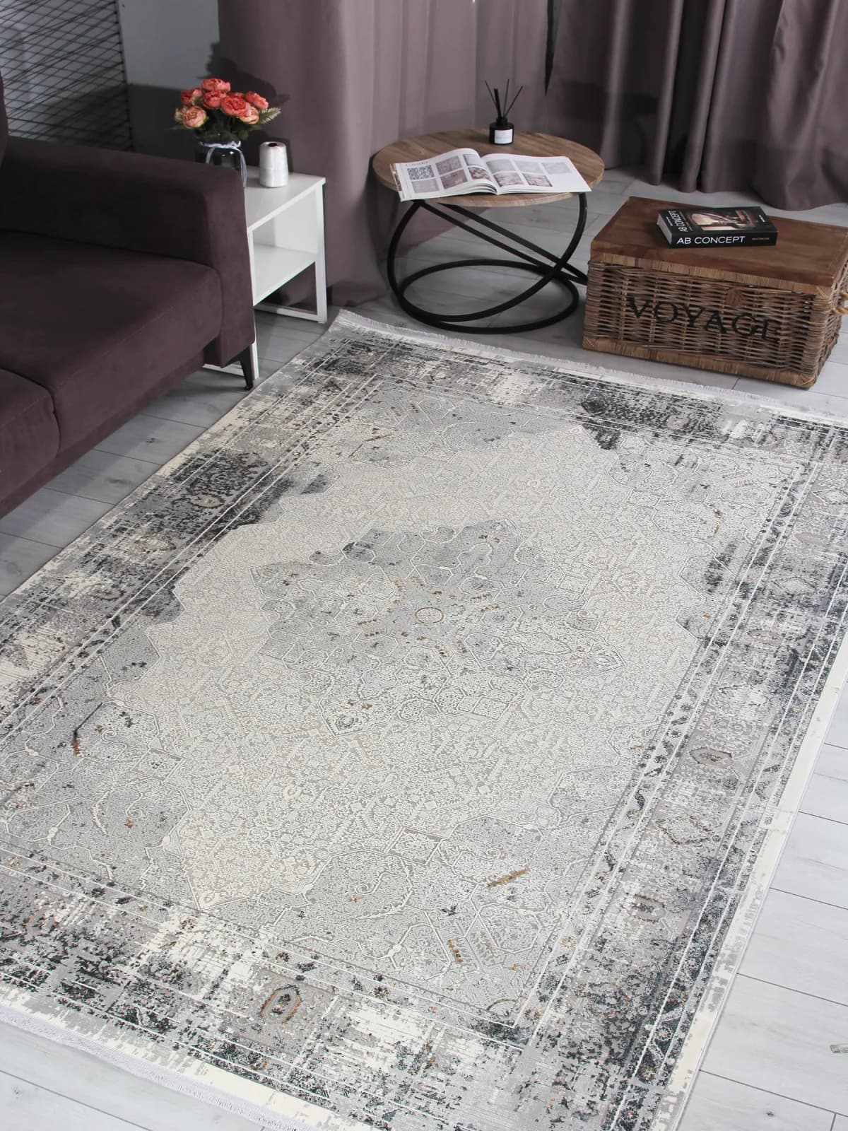 Ковер ASTORIA 9361A - S.CREAM / ANTHRACITE - 80х150см